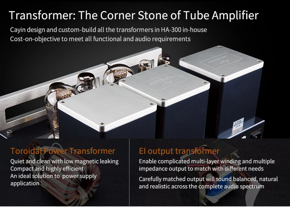 CAYIN/HA-300 усилитель для наушников, усилитель для наушников, три переключения передач, независимый источник Питания RCA 22DE4 6NS7 300B