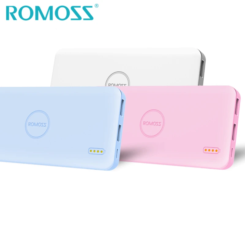 ROMOSS тонкий внешний аккумулятор на 5000 мАч с 2 USB портами|powerbank portable charger|portable chargerslim