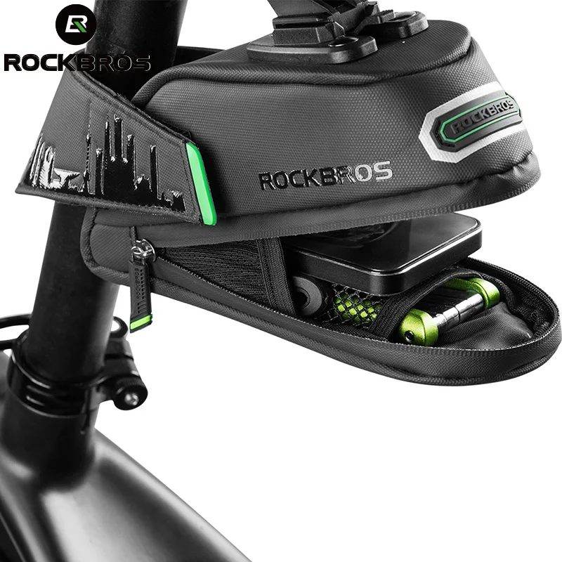 

ROCKBROS MTB Shockproof Bicycle Bag Rainproof Bike Saddle Bag For Bicycle Black Cycling Rear Seatpost Panniers Bike Accessories