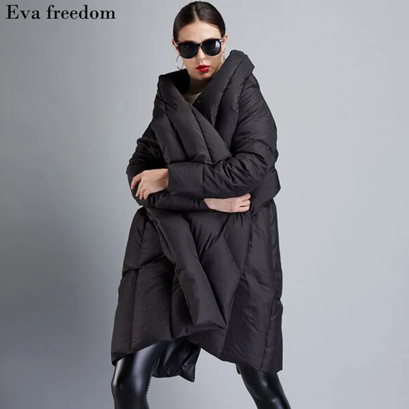 Высокое качество зимняя куртка для женщин Европейский дизайн длинная куртка на белом утином пуху пальто теплая Женская парка размера плюс женское пальто
