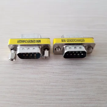 

10pcs/lot DB9 RS232 COM Serial Port 9pin Gender Male to Male Adapter Connector Extender Changer Coupler