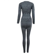 Хит, Женский Теплый комплект с круглым вырезом, зимние топы и штаны, длинные кальсоны, пижамные комплекты серого цвета