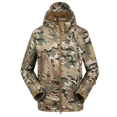 Одежда для охоты, для улицы, Акула, кожа Tad V4, тактическая Millitary softshell куртка, костюм для мужчин, водонепроницаемая, боевая, флисовая куртка для мужчин - Цвет: MC