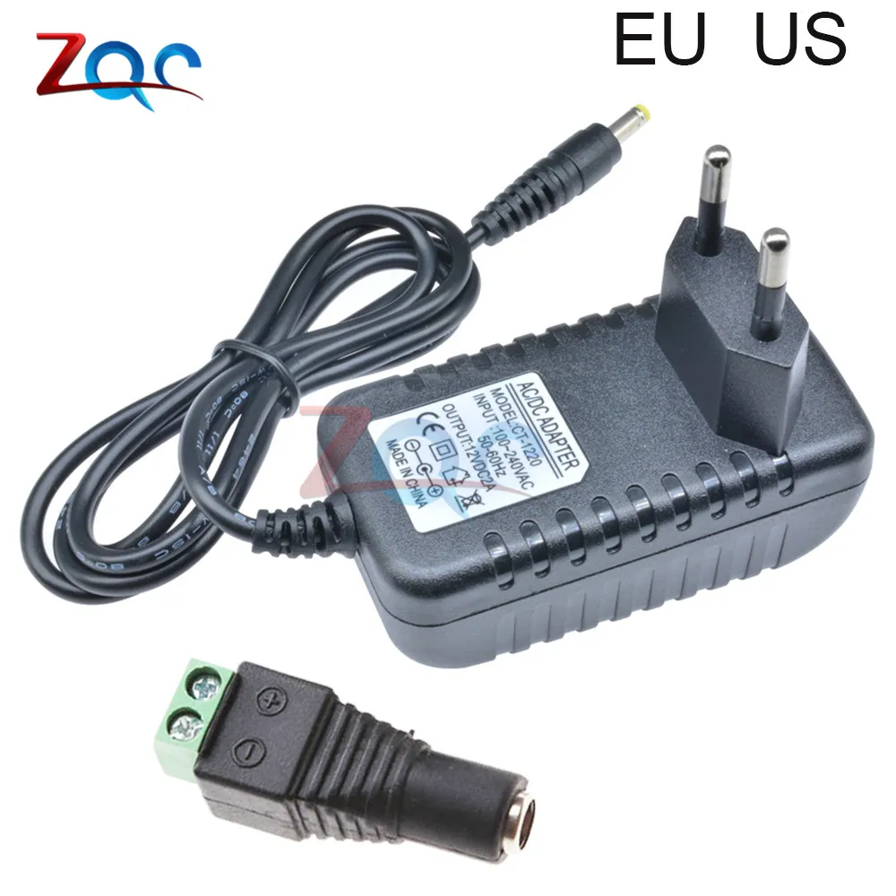 24 Вт ЕС и США драйвер plug адаптер переменного тока 110V 220V DC/DC 12V 2A 5V 1A 5,5*2,1 мм Питание femalе для Светодиодные ленты конвертер