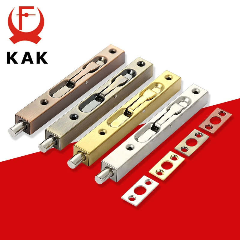 Stainless Steel Hidden Door Bolt Security Guard Door Latch Sliding Lock Bathroom Bolt Dust Proof Hardware KAK 4/6/8/10 inch door latch