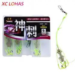 4Pcs/box High Quality 4 in 1 Spring Fishing Hook Glow in the Dark Explosion Fishing Hooks Night Fishing Accessories