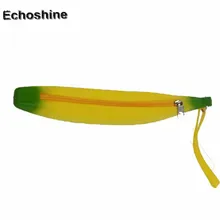 2016 very popular Silicone Portable Banana Coin Pencil Case Purse Bag Wallet Pouch yellow Casual Bag clutch wholesale