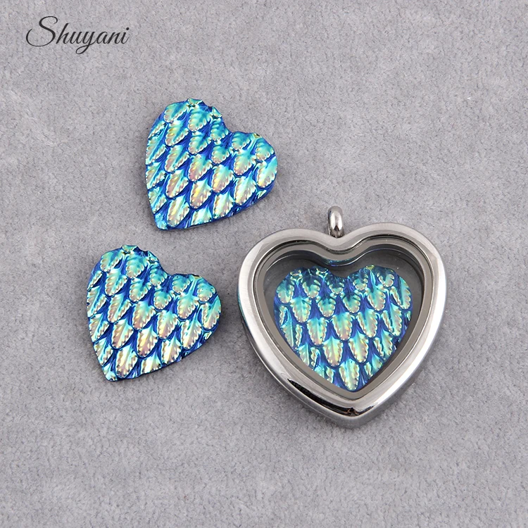 

20Pcs/lot New Arrival Cute Floating Heart Charms Acrylic Plate Fit Living Memory Lockets Pendant Women Gift