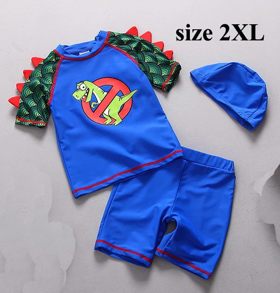 dark blue 2XL Dollplus/ г.; купальный костюм для маленьких мальчиков; летняя пляжная одежда с солнцезащитным покрытием; купальный костюм для мальчиков; детский узор купальники с динозавром - Цвет: dark blue 2XL