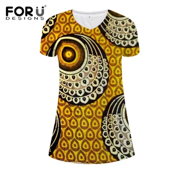

FORUDESIGNS Dress Women Ukraine Summer Dress Patchwork African Women's Clothing Sundress Vestidos Feminina Vintage Dresses new
