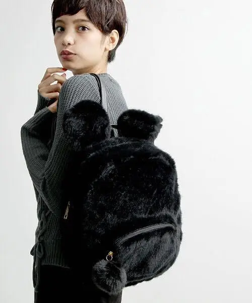 Kawaii Japan Wego, милый плюшевый рюкзак с заячьими ушками, Женская шерстяная двойная сумка на плечо для японских девочек-подростков, рюкзаки
