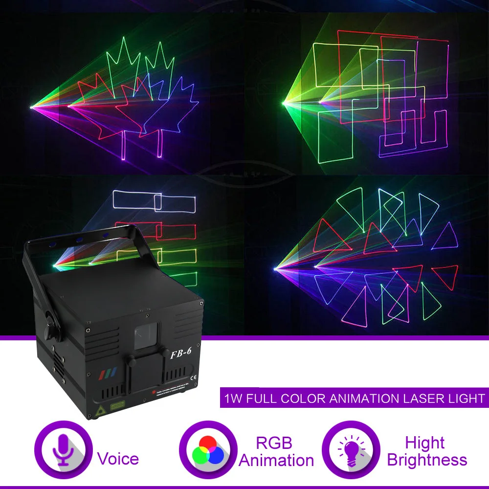 Sharelife 1W 2W RGB Animation ILDA DMX Master Slave лазерный проектор свет для домашнего выступления