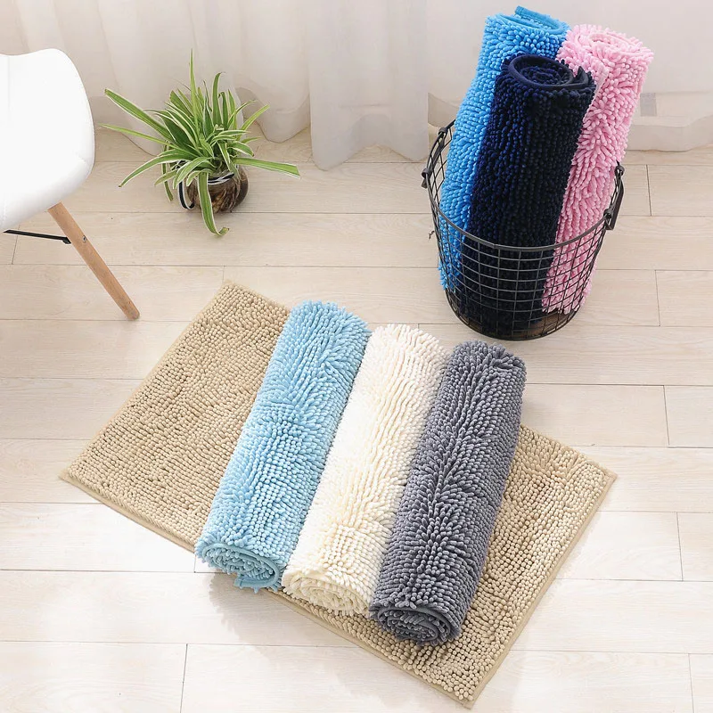 New Solid Short Hair Floor Mats Rugs Home Door Mat Indoor Bathroom Absorbent Non-slip Mat Area Rug for Living Room Kitchen Rugs
