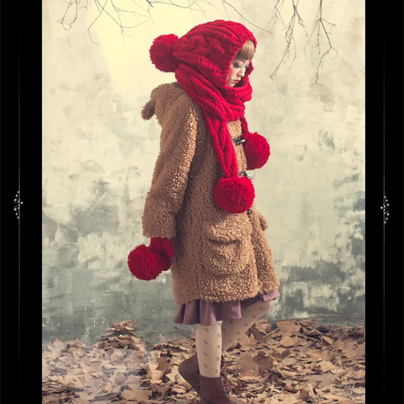 BomHCS модные милые женские зимние теплые толстые ручная шапочка шарф и перчатки вязаная шапка шапки