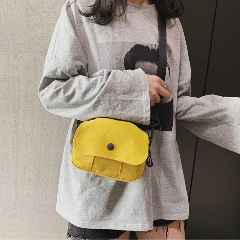 

Women Solid Color Canvas Shoulder Bag with Adjustable Strap for Outdoor LT88