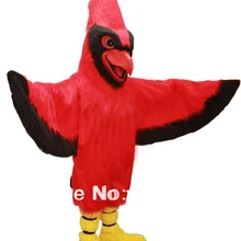 Длинные волосы плюшевые Материал Красный попугай кардинал талисмана для взрослых Размеры птиц te костюм кунг-фу панды сценическая реквизитная SW589