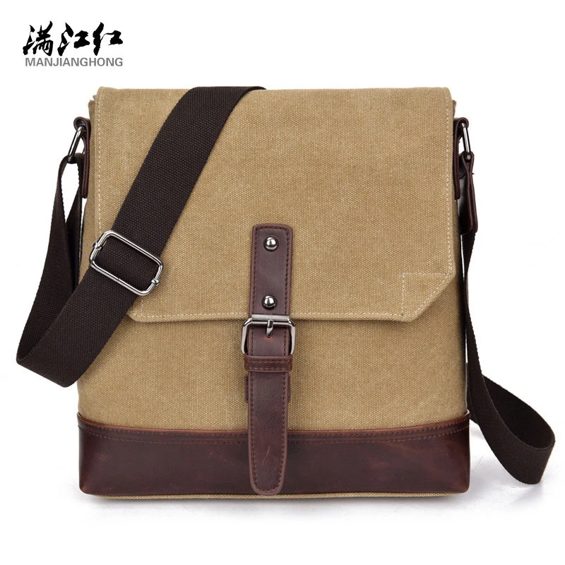 Manjianghong Hot Selling Men's Crossbody Bags New Canvas Shoulder Bag Casual Daily Canvas Messager Bags Mini Boutique Packages