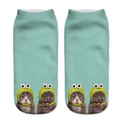 Женские Мужские носки для кошек повседневное работы бизнес носки для девочек 3D милый кот печати Средний Спортивные Бесплатная доставка Y501