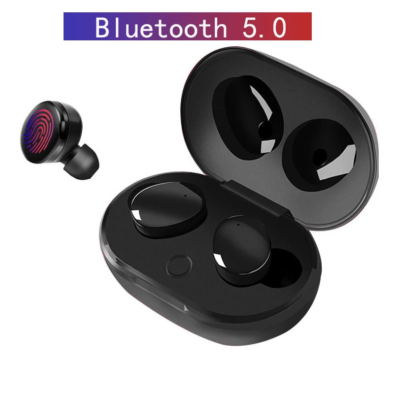 

New Bluetooth 5.0 Earphones True Wireless Earbuds TWS Stereo Headsets IPX7 Waterproof Touch Control Earphones with Charging Box