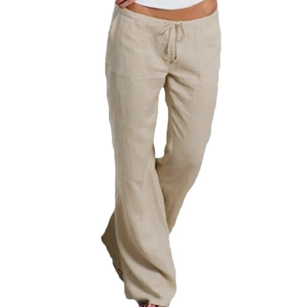 

Womens Casual Trousers Ladies Pocket Elastic Band Trousers Long Pants Baggy Wide Leg Pants Spring Autumn Cargo Pants Befree