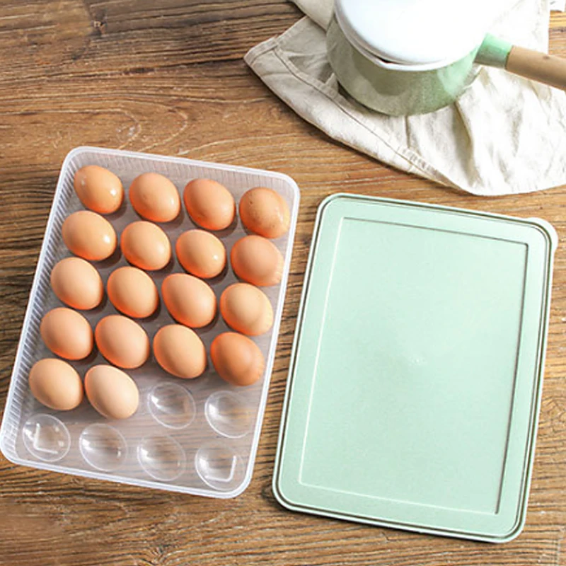 

1Pcs Plastic 24 Grid Egg Carton Kitchen Storage Box Eggs Holder Stackable Freezer Storage Organizers Egg Storage Container