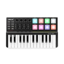 Alta qualidade worlde panda mini 25-key ultra-portátil usb midi teclado controlador 8 colorido retroiluminado gatilho almofadas