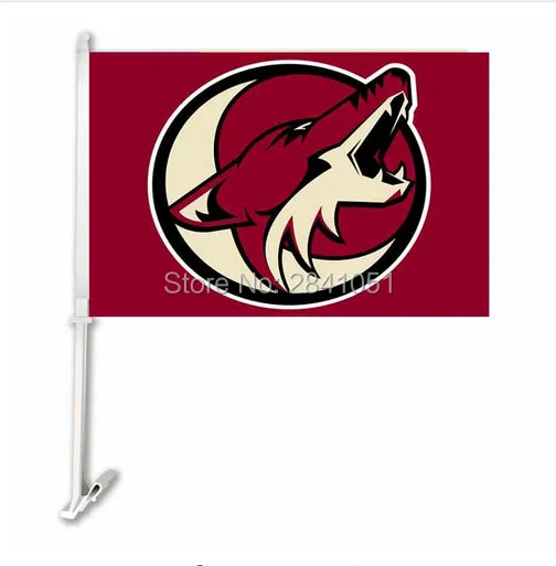 2PC Phoenix Coyotes Car Flag 12"x18" Custom USA Any Team Car Flagin Flags, Banners