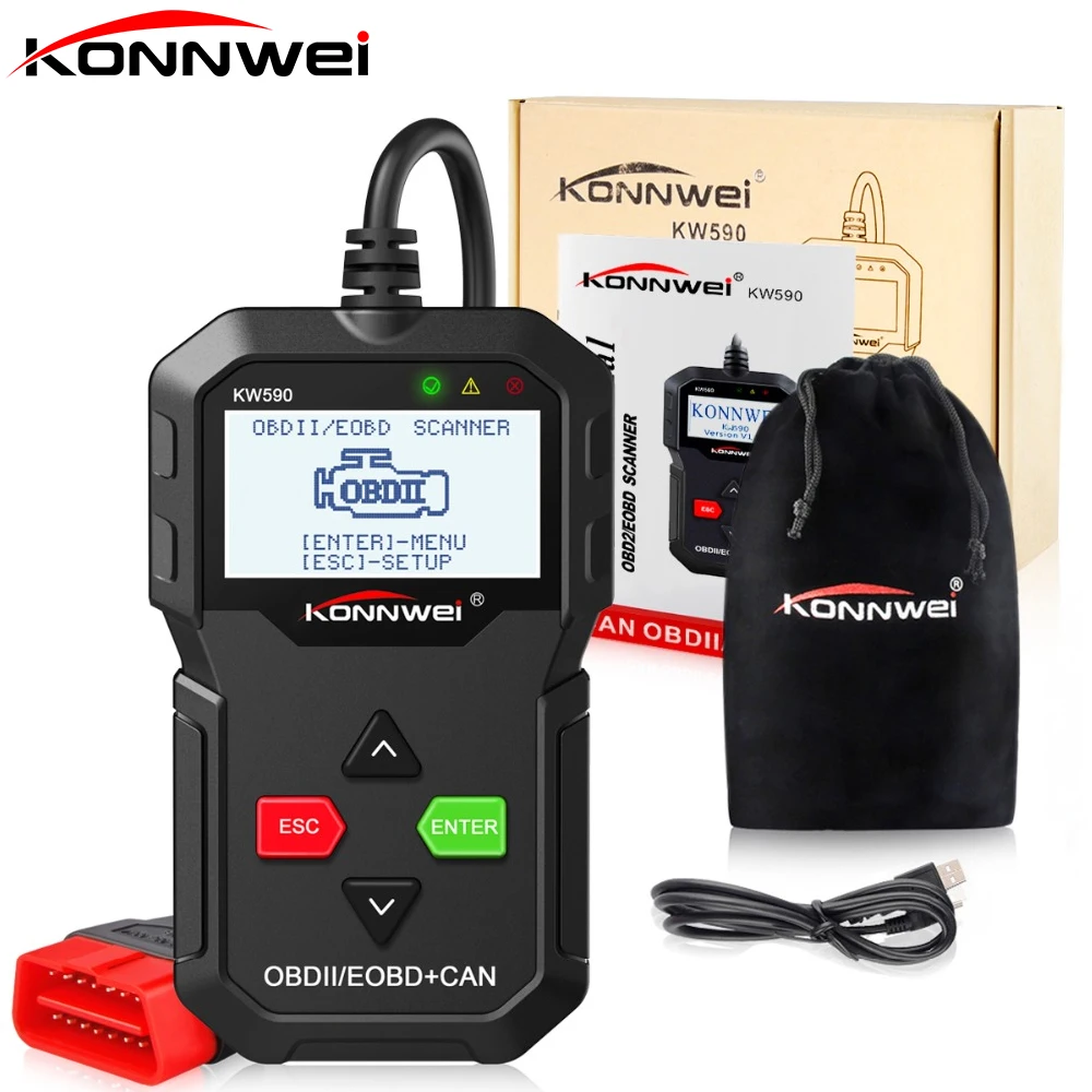 Best ODB OBD2 Scanner KONNWEI KW590 OBD2 Car Diagnostic Scanner Multi
