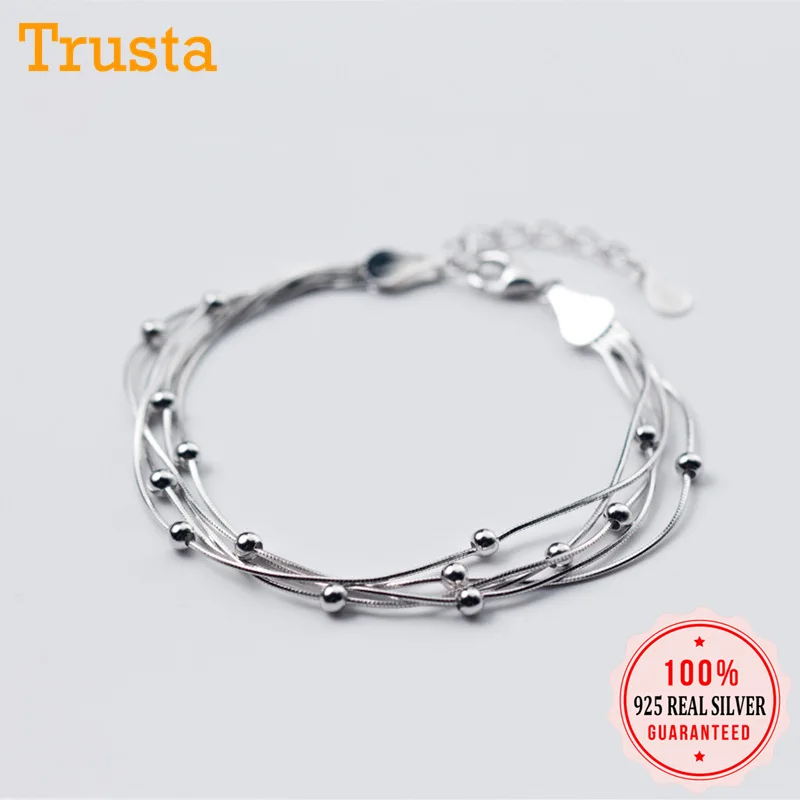 Trusta 100% 925 Настоящее серебро пробы Для женщин ювелирные изделия из жемчуга 5 Слои
