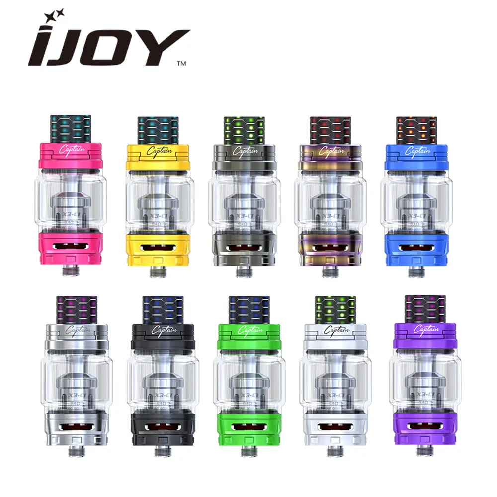 

Original IJOY Captain X3 Subohm Atomizer Tank 8ml with X3 Coils & Colorful 810 Cobra Resin Drip Tip for Captain X3 MOD E-cig