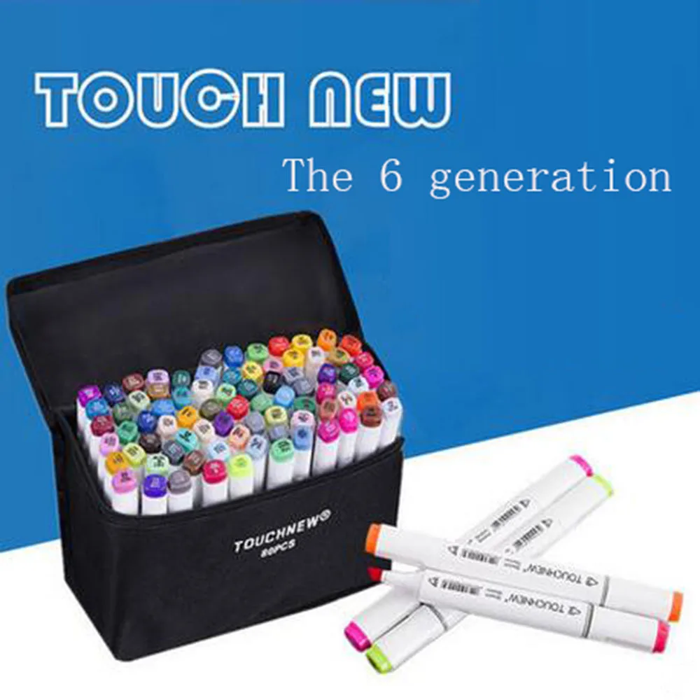 

two-headed alcohol oily art supplies markers pen students manga design 30 36 40 80 color TOUCHNEW drawing