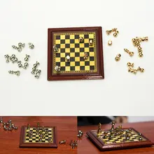 1:12 Весы Кукольный Миниатюрный Металл шахматы настольные Игрушечные лошадки дома номер кукольный домик игрушка набор для Для детей