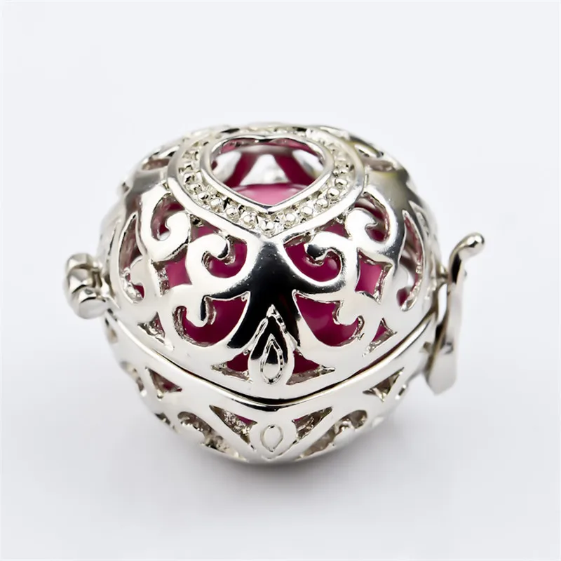 5 шт. романтическая клетка в форме сердца с красочным шаром гармонии колокольный звон ожерелья с подвесками Ангел звонящий для женщин H59-16