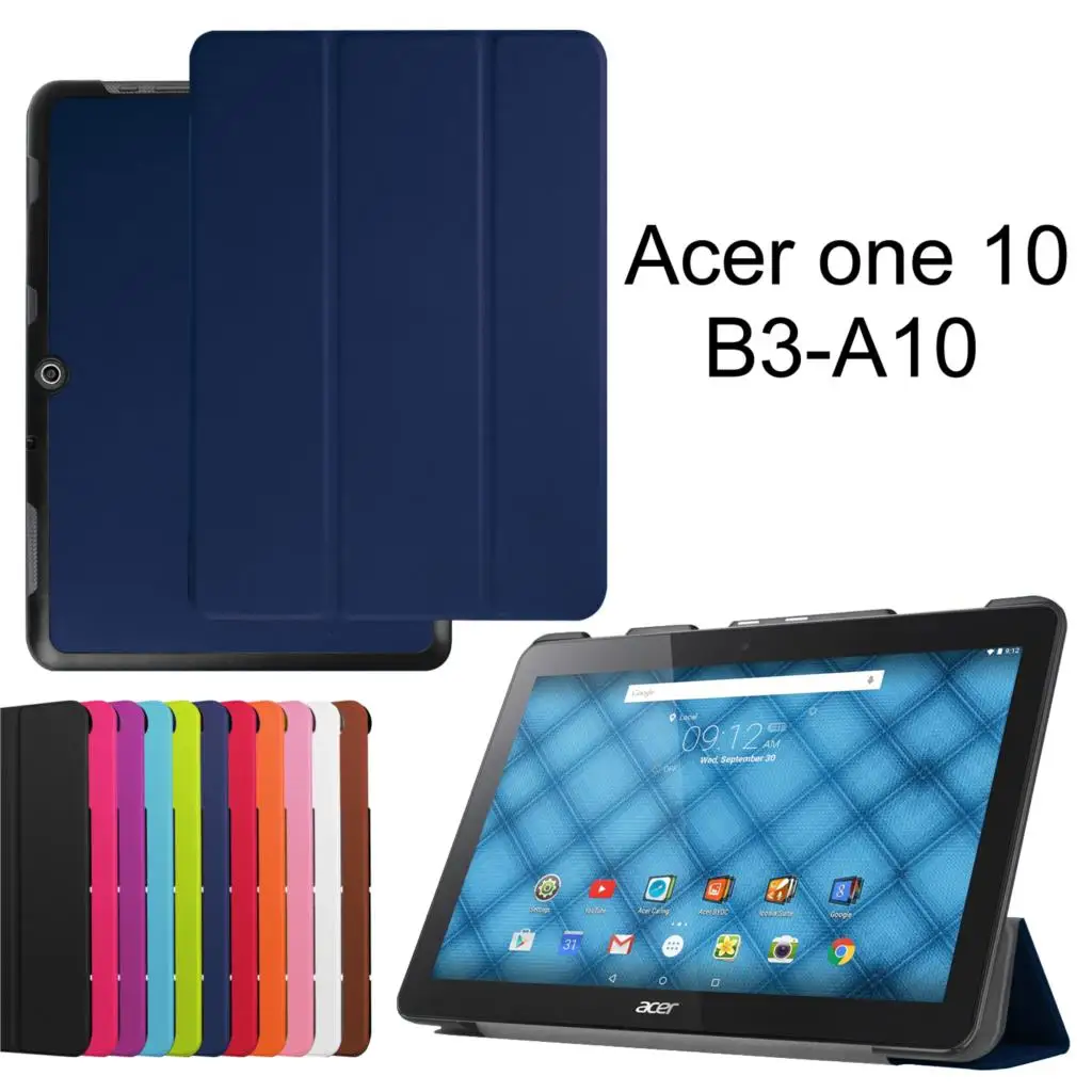 

For Acer Iconia B3-A10 B3 A10 Stand Folding Case Cover Flip Leather For Acer B3 A10 10.1 inch Tablet Case+Film+Stylus Pen