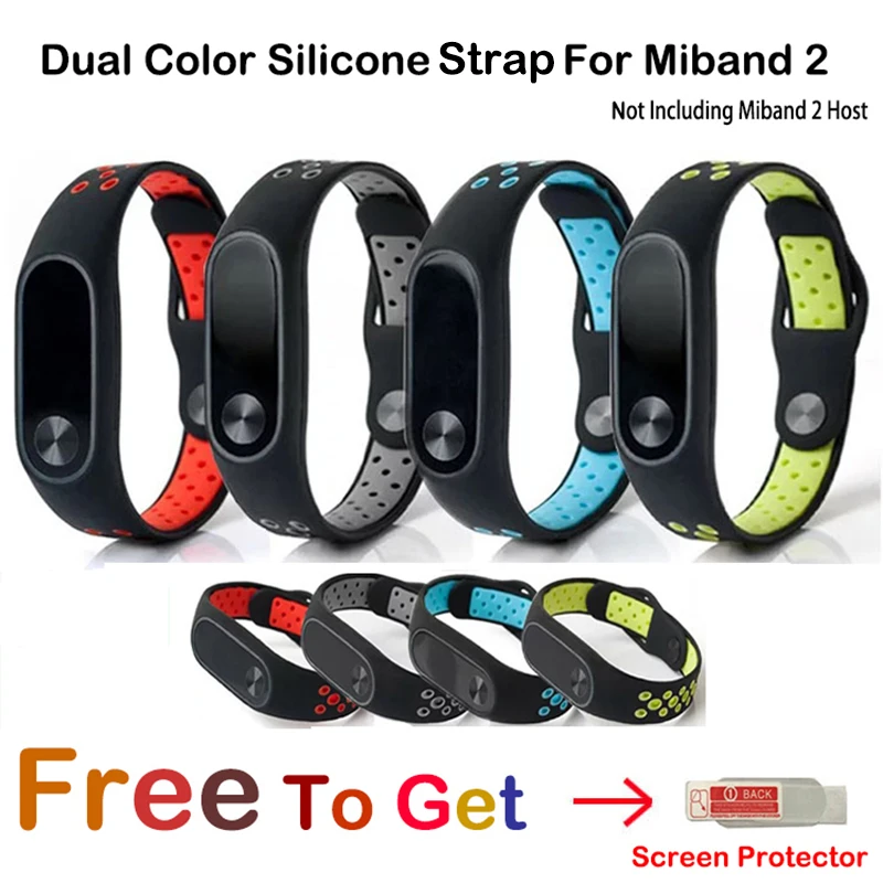 

Replacement Strap For Xiaomi mi band 2 Smart band Dual Color Silicone Strap For MiBand 2 For Band 2 Wristband Belt Accessories