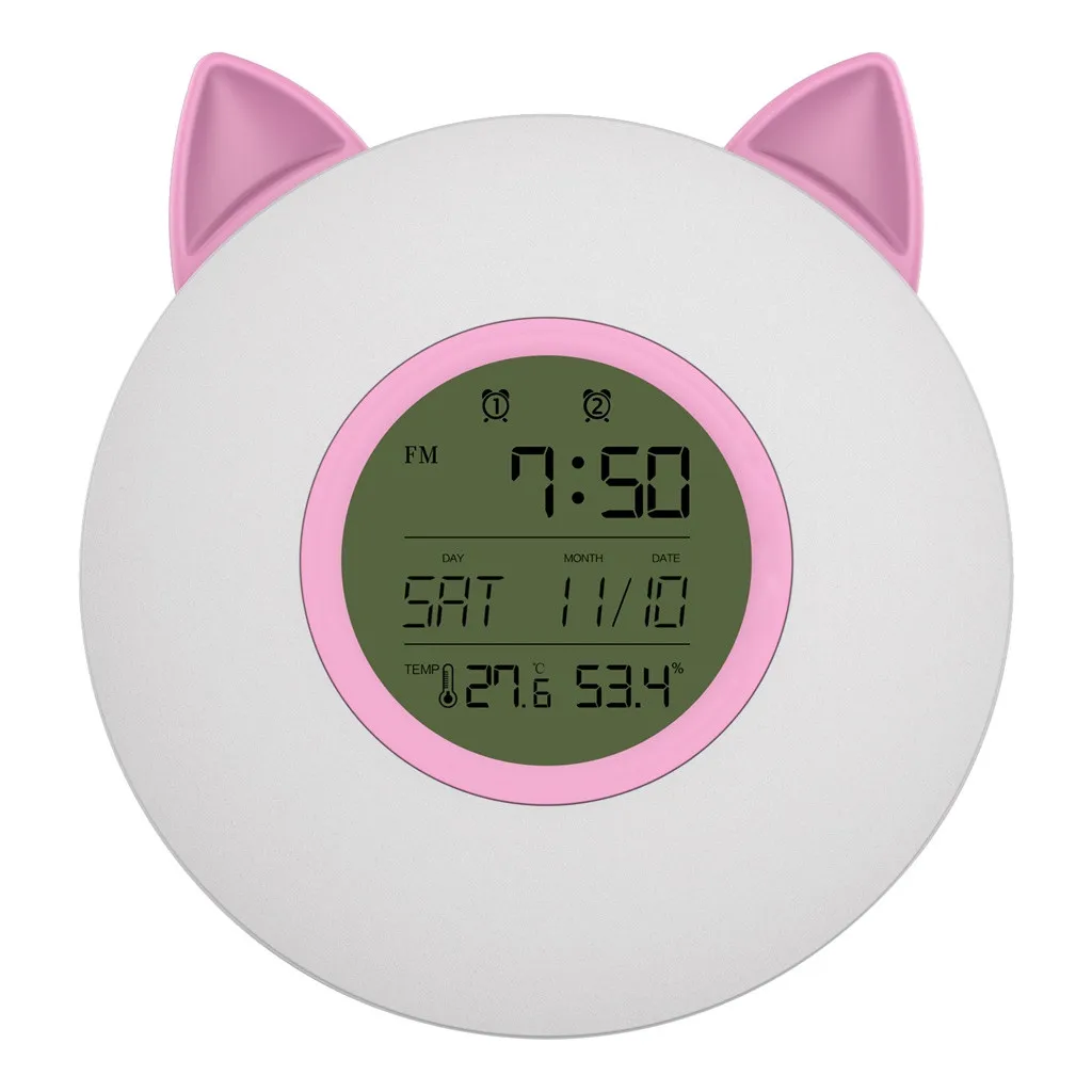 

2019 Multi-function Wake-up Light Alarm Clock with Temperature Music Colorful light multi-function decorative Night Light