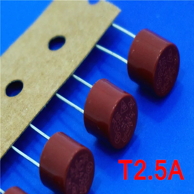 

(10 pcs/lot) T2.5A 250V TR5 Slow Blow Subminiature Fuse, UL VDE RoHS Approved, T2.5A, 2.5Amp.