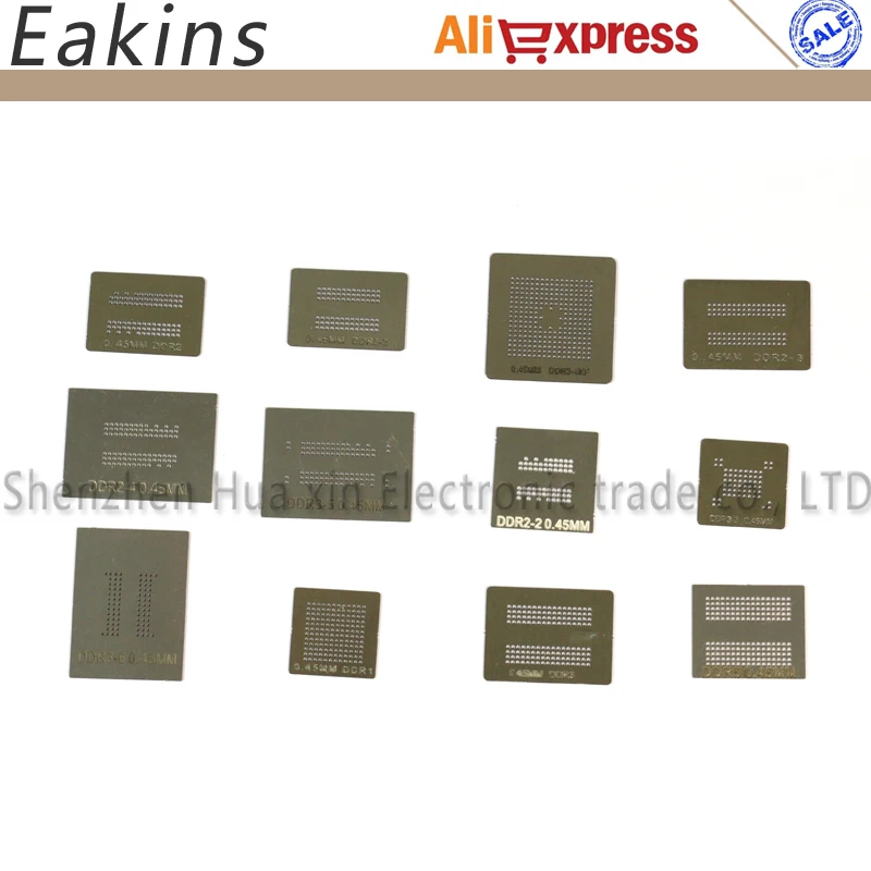 High Quality 12pcs/lot Full Set Bga Reballing Stencil Dedicate Kit For