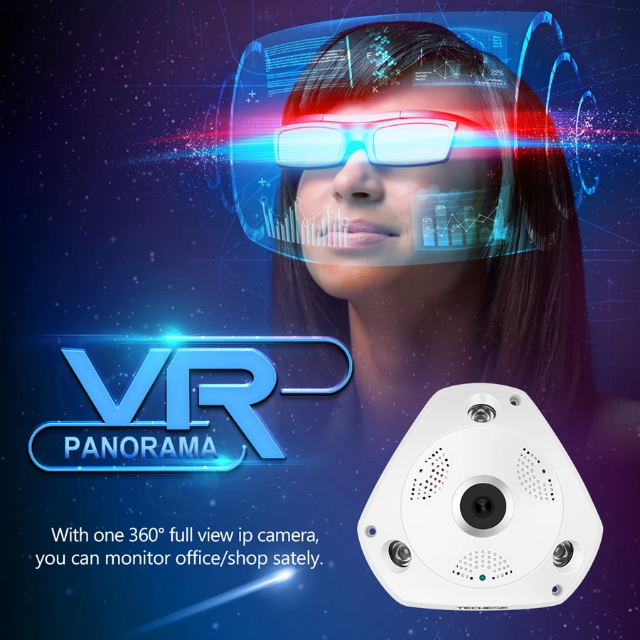 1080 МП HD Wi Fi камера рыбий глаз 360 P панорамная градусов 3D VR Мини DVR Беспроводная IP
