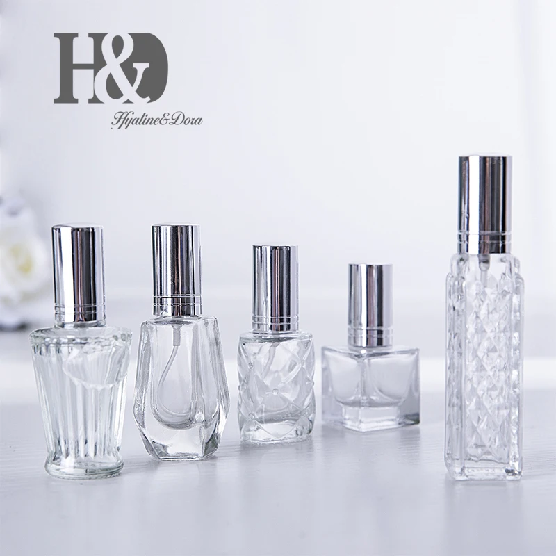 

H&D 5pcs Empty Refillable Glass Spray Perfume Bottles Set Travelling Christmas Gifts Glass Art Home Wedding Favors Decoration