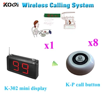 

Wireless Guest Calling System Ycall Restaurant Guest Call Paging Host Display Waterproof Call Button(1 display+8 call button)