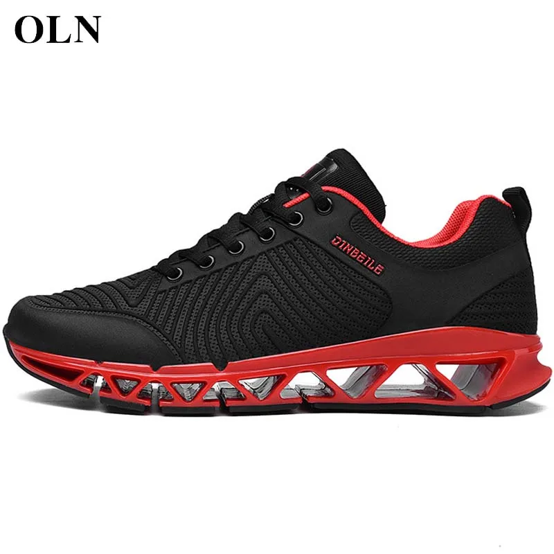 

OLN Man Brand Outdoor Jogging Comfortably breathable Men Running Shoes Superfine fiber Men Sneakers Outdoor Athletic Sport Shoes