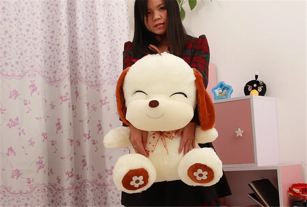 Fancytrader 80cm Big Soft Cartoon Smiling Dog Plush Toy  Giant Baby Play Dolls Sleeping Pillow Nice Gift 6