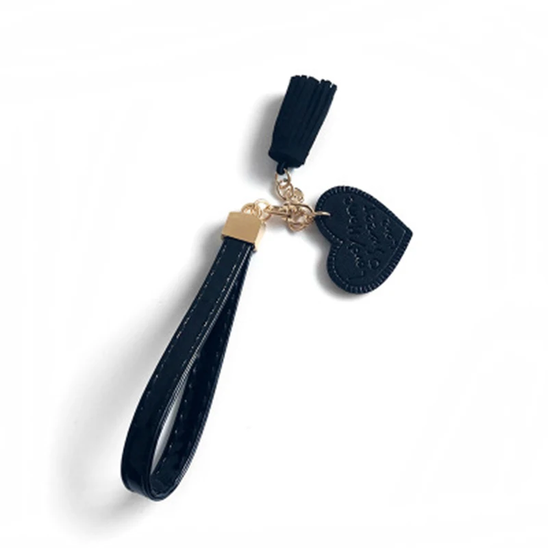 DoreenBeads брелок из искусственной кожи и в виде сердца красный черный розовый цвета