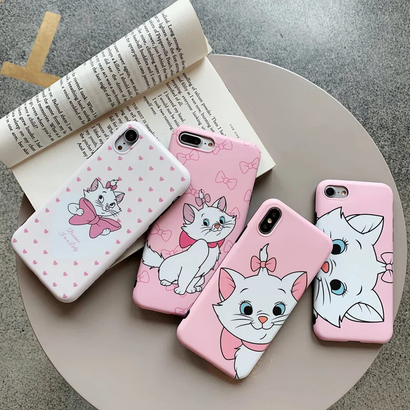 Cute Marie Cat Cartoon Case For iPhone 6 6S 7 8 Plus Matte Frosted TPU Cartoon Case for iPhone XS MAX XR X S Back Cover Cute Marie Cat Cartoon Case For iPhone 6 6S 7 8 Plus Matte Frosted TPU Cartoon Case for iPhone XS MAX XR X S Back Cover