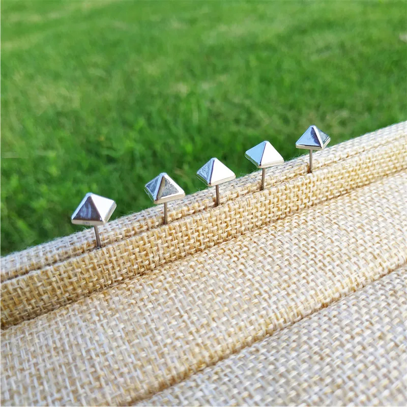 

100 Pieces/lot Silver Color Square Stud Earring Jewelry Accessories Geometric 7Mm DIY Wholesale Findings & Components In Bulk