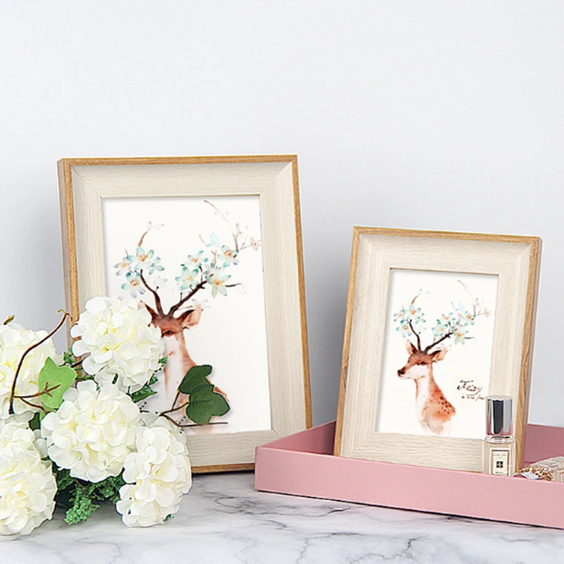 Nordic wood photo frame set table cute modern minimalist creative wall ...