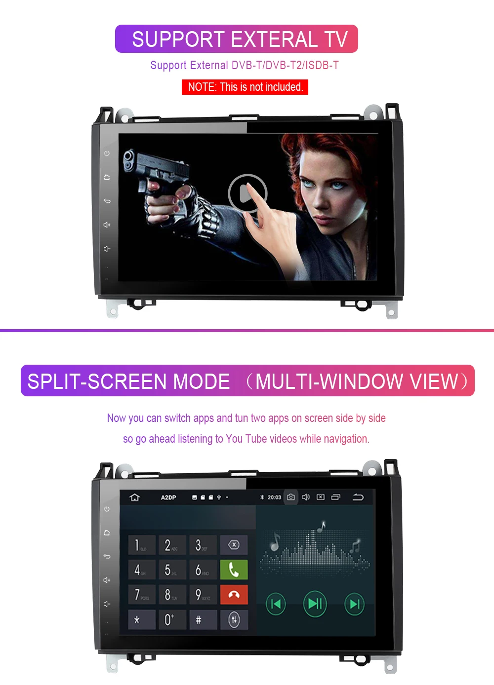 Cheap 2 din android 9.0 Car Multimedia GPS Head unit for Mercedes Benz B200 A B Class W169 W245 Viano Vito W639 Sprinter W906DVD Radio 15