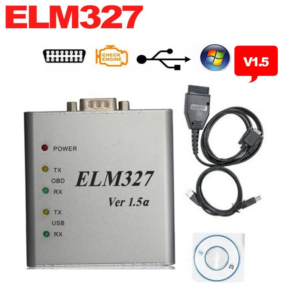 Best Quality ELM327 Metal Aluminum OBD2 Auto Diagnostic Tool ELM 327 USB Metal Interface Code Reader