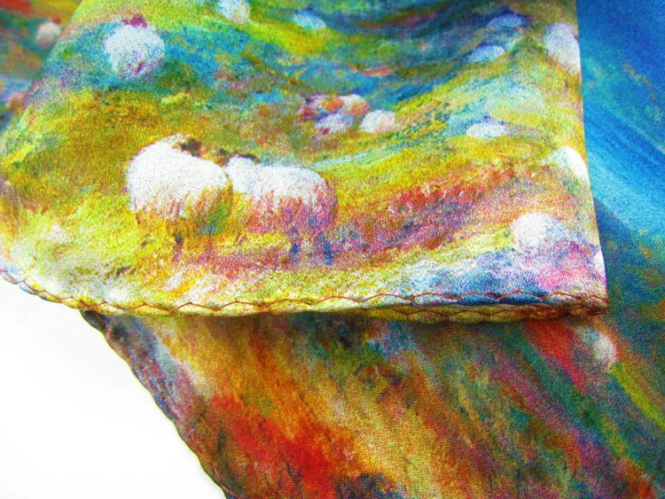  100% Natural Silk Square Scarf 50cm*50cm Desigual Vintage Print Evening Suit Pocket Square Handkerc